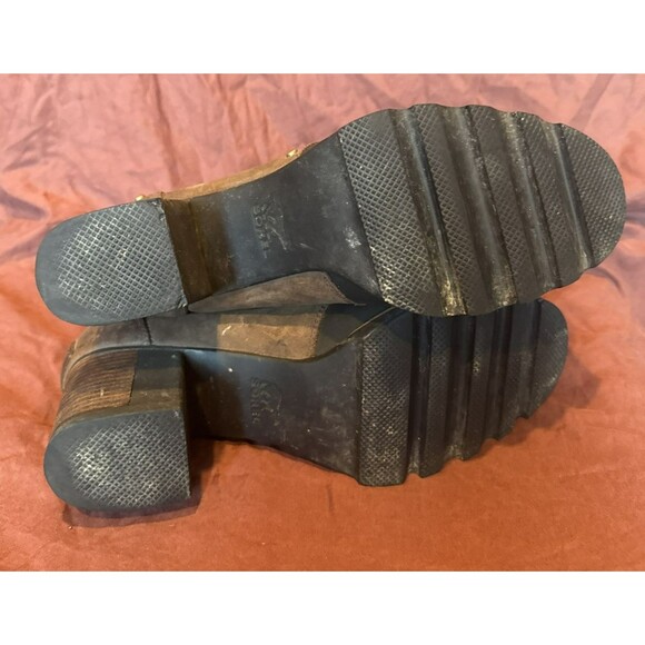 Sorel Addington Chelsea Pull on Ankle Boots Black Brown Leather Women's Size 10 - Picture 8 of 8